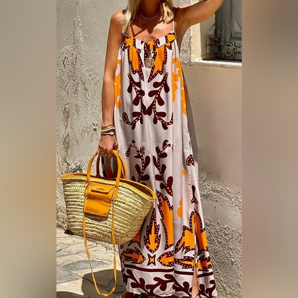 NWOT Open back maxi dress